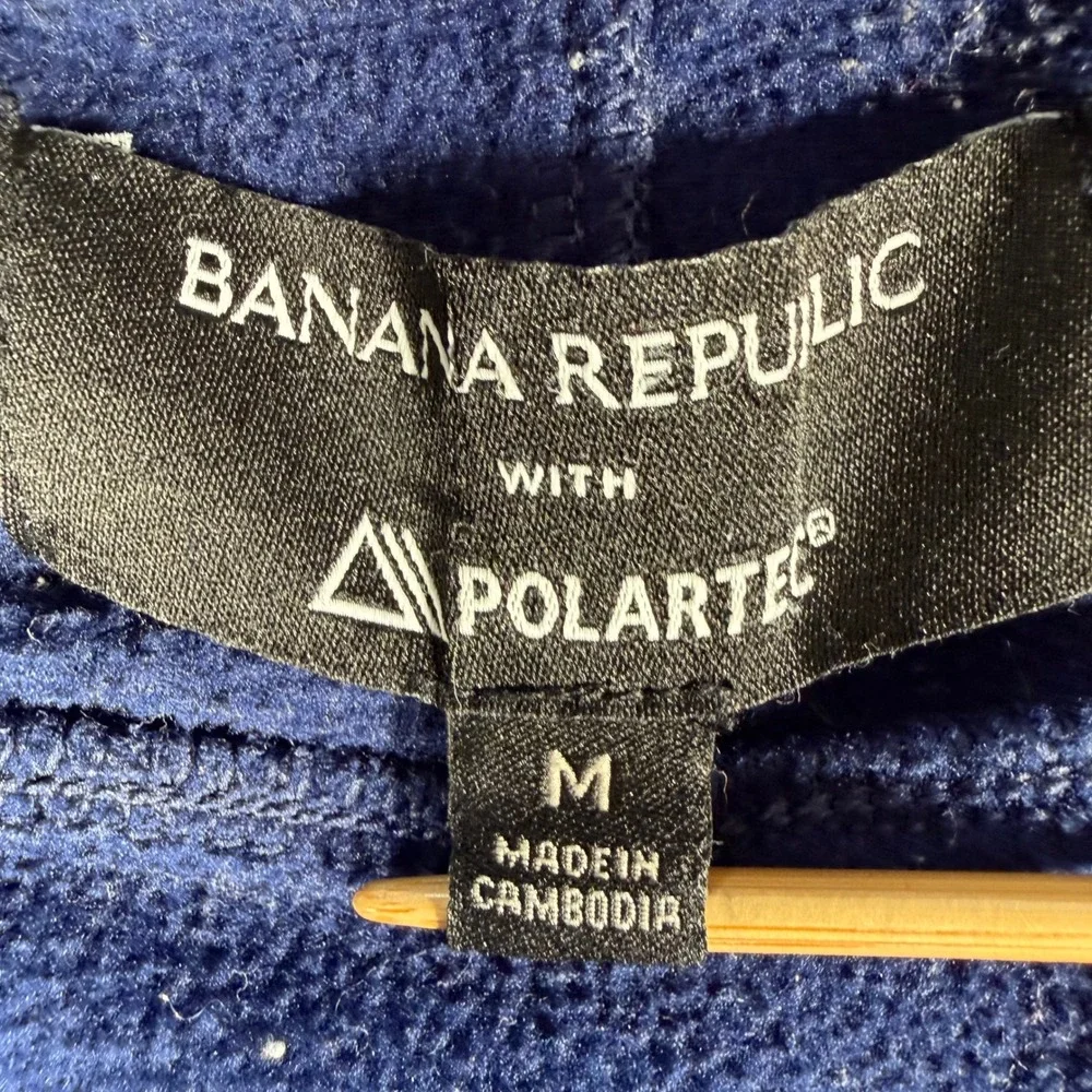 Banana Republic Polartec Half Preppy Navy Quarter Zip Pullover Mens Medium #4432